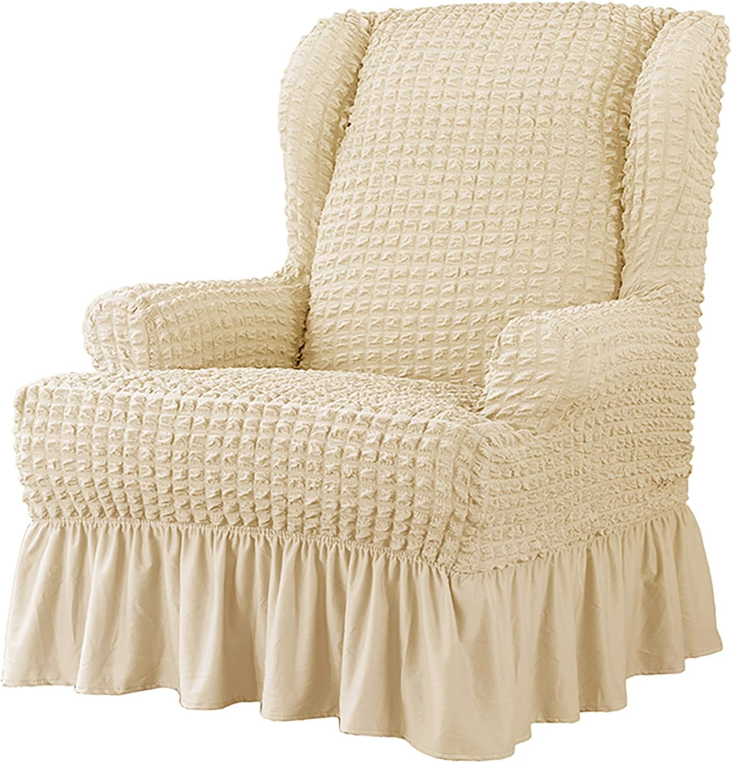 Buy 1Piece Premium Seersucker Wing Back Chair Sofa Slipcover with