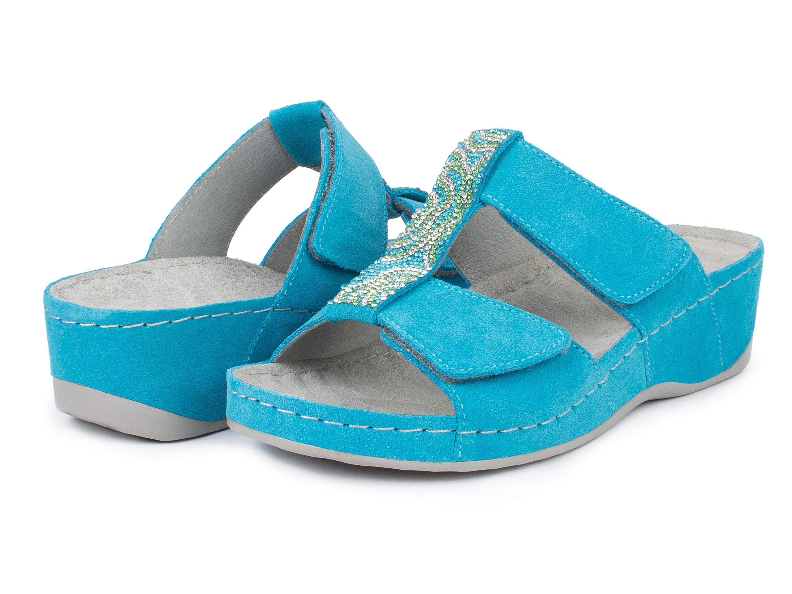 Jürgen Hirsch Mules Vita 01 pour femme - Semelle de massage en cuir - Coussinets anti-chocs