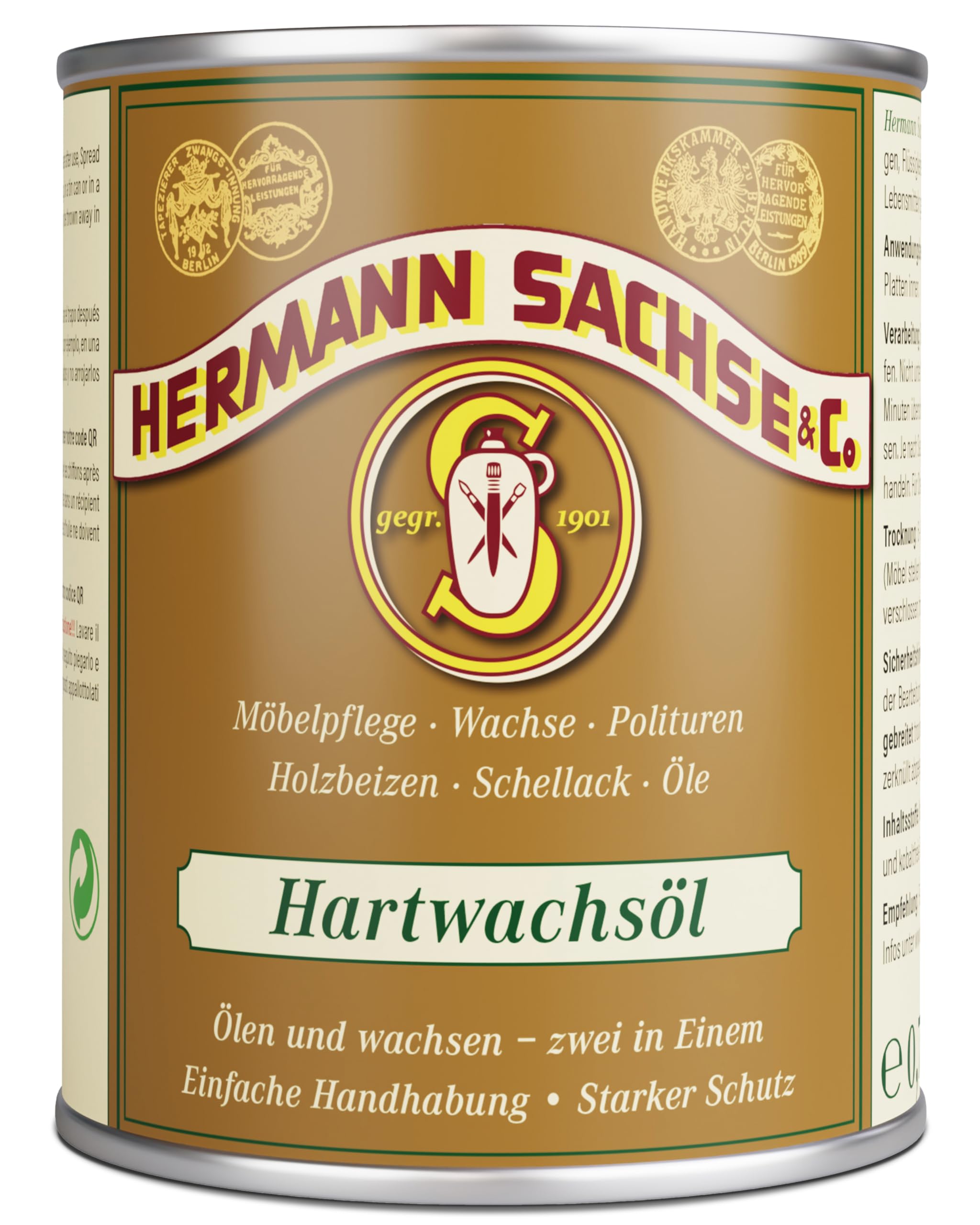 Huile de cire dure incolore - 750 ml - Pour l'entretien du bois - Pour différents types de bois - Deux en 1 - Cire et huile pour bois - Huile d'entretien du bois - Huile de cire