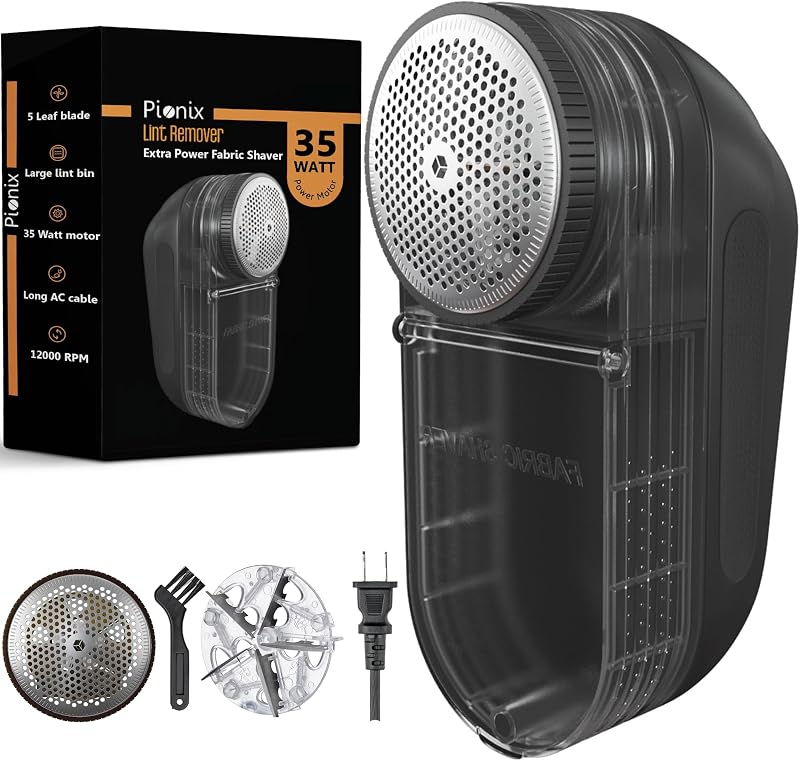Afeitadora de telas extra potente - Quitapelusas eléctrico de 35 W para ropa/tapicería/muebles/sofá - Velocidad de 12000 RPM - Afeitadoras de suéteres resistentes para eliminar las bolitas - Removedor de pelusa grande