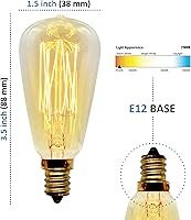 Vista 2 de Bombilla Edison retro vintage, ST38, 40 W, base E12 (pequeña), paquete de 2