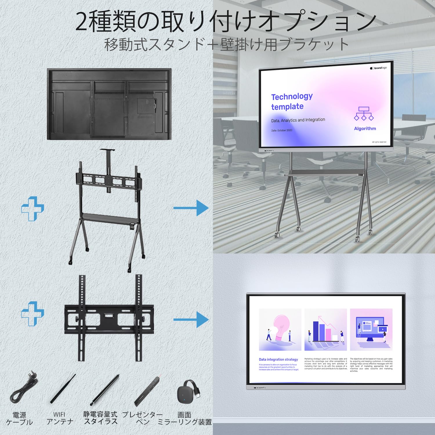 Amazon.co.jp: TouchWo 65 インチのスマートなタッチスクリーンの