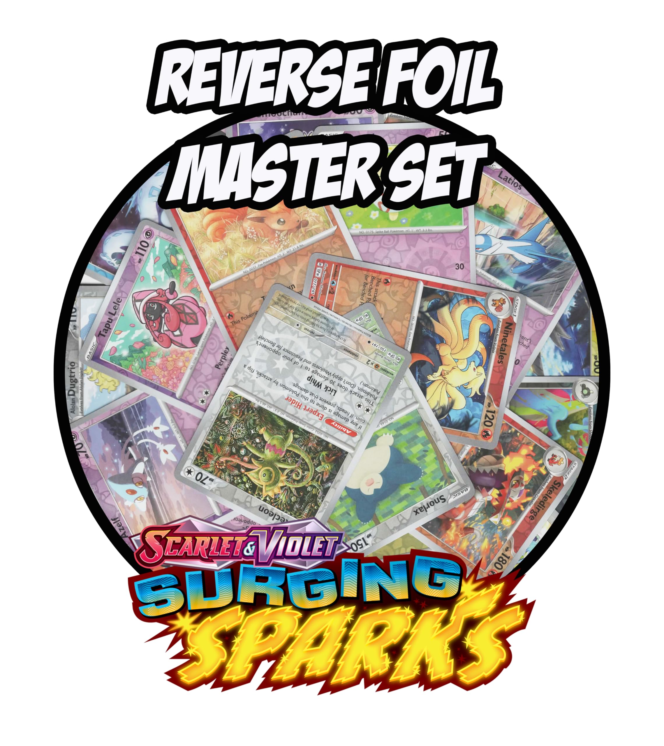 Pokemon Surging Sparks Complete Reverse Foil Master Set 180 Count Collectible Card