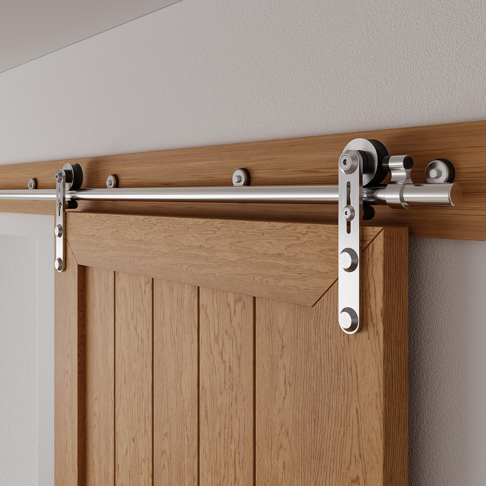 TSMST 152CM/4FT Sliding Barn Door Hardware Kit Track Roller Closet Accessory for Single Door Stainless Steel Kit - Image 3