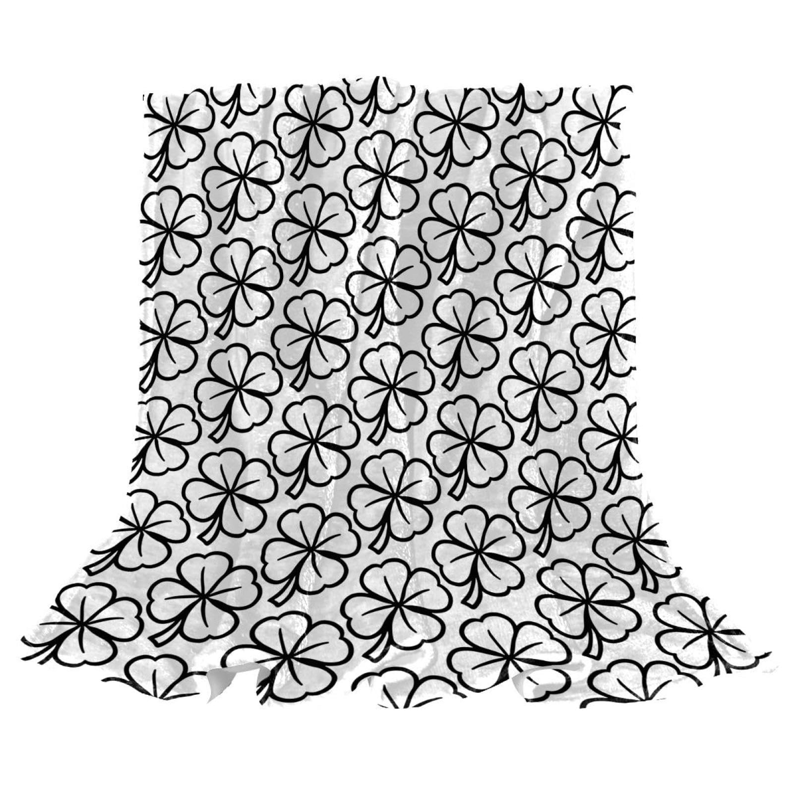 Couverture polaire trèfle chanceux de qualité supérieure pour lits et chaises de style
