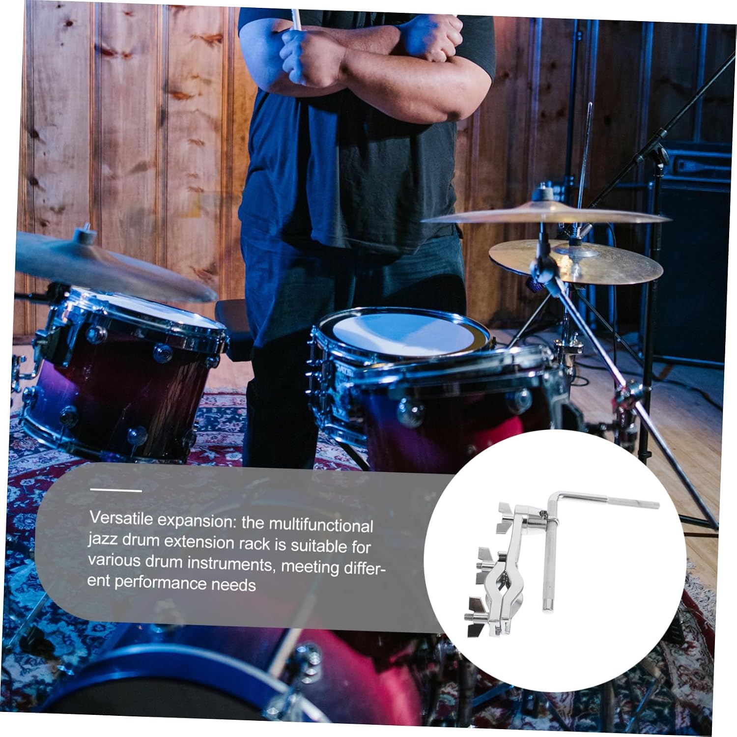 Yardwe Flexible Drum Stand for Professional Amateur Drummers Snare Drum Holder Cymbal Mount Display Rack