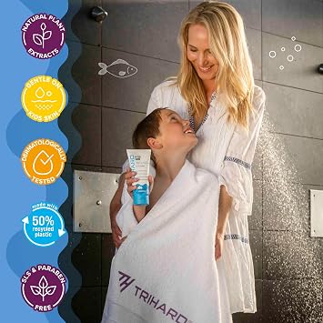 TRIHARD Kids Swim Face and Body Wash, Gentle Chlorine Cleanser