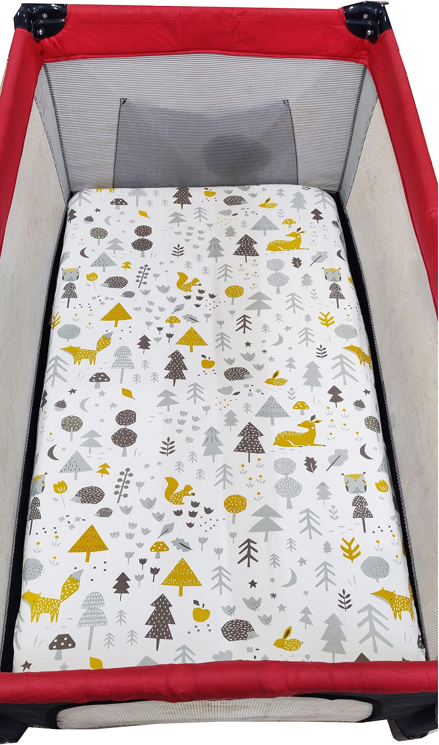 Tickle Tums 100% Cotton Fitted Cot Breathable Cot Sheet, Bed Sheet for Baby Crib 132x70x20 CM - Super Soft, Smooth, Absorbent, Newborns, Babies, Toddlers