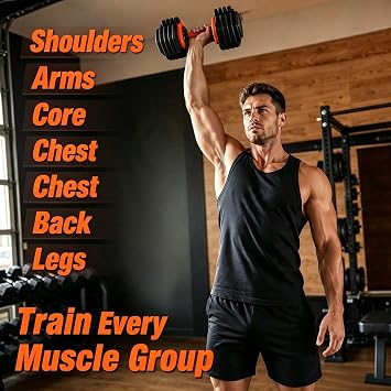 Adjustable Dumbbell Set of 2, 25/55LBS Each, 5/10-Level Adjustable Dumbbells with Storage Bases