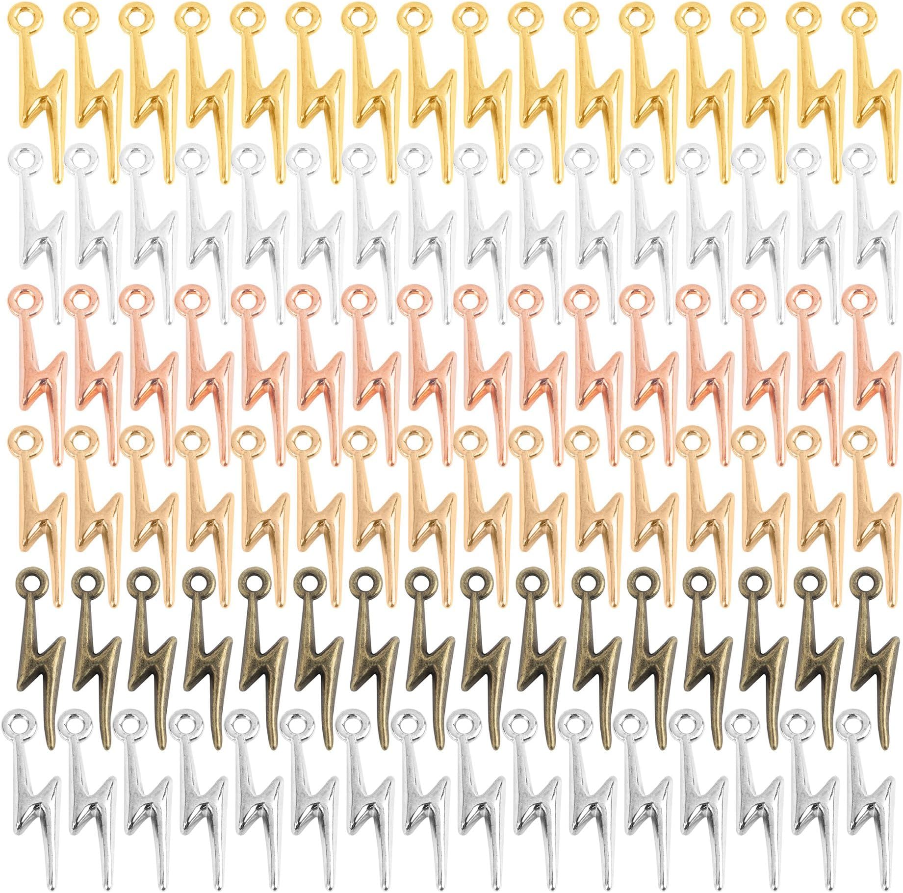 AUEARFlash Shape Charms Lightning Bolt Pendants Alloy Charm for Jewelry Making Supply Bracelet Necklace Earrings DIY Crafting Antiqued