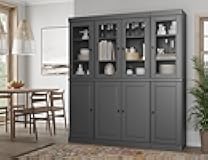 Palace Imports 100% Solid Wood Kitchen Pantry with 2-Drawer Kit, Gray, 65