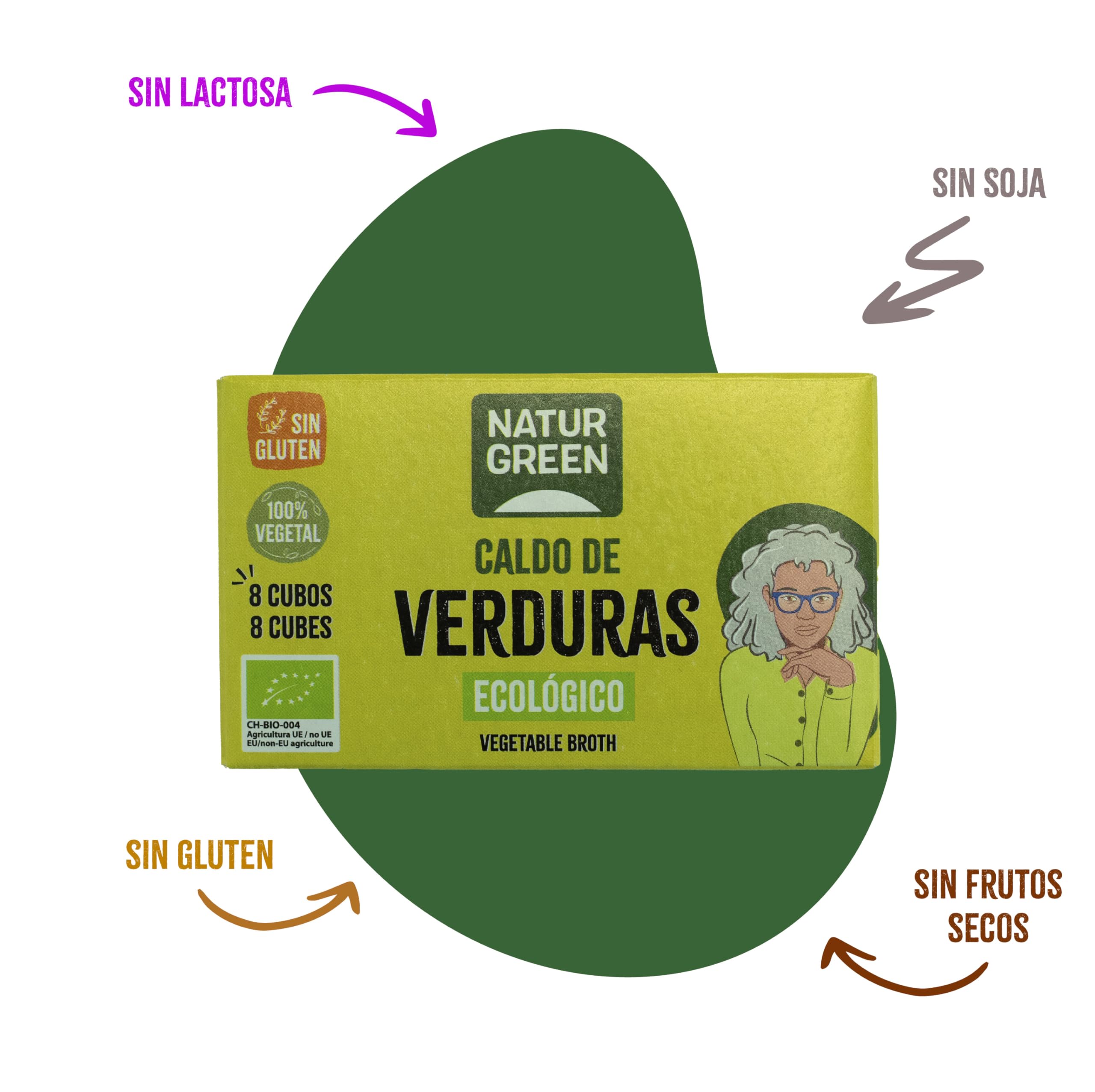 NaturGreen Cubitos Caldo Verduras 8 cubos Bio