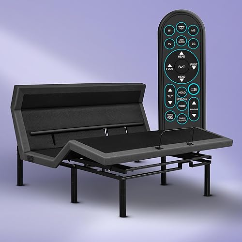 iDealBed 7i Base de cama ajustable personalizada, inclinación de almohada, ajuste lumbar, abrazador de pared, inalámbrico, masaje, memoria,