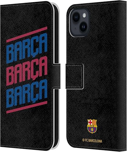 Miniatura 7 de Head Case Designs Officially Licensed FC Barcelona Logo and Pattern Forca Barca Leather Book Wallet Case Cover Compatible with Apple iPhone 15 Plus