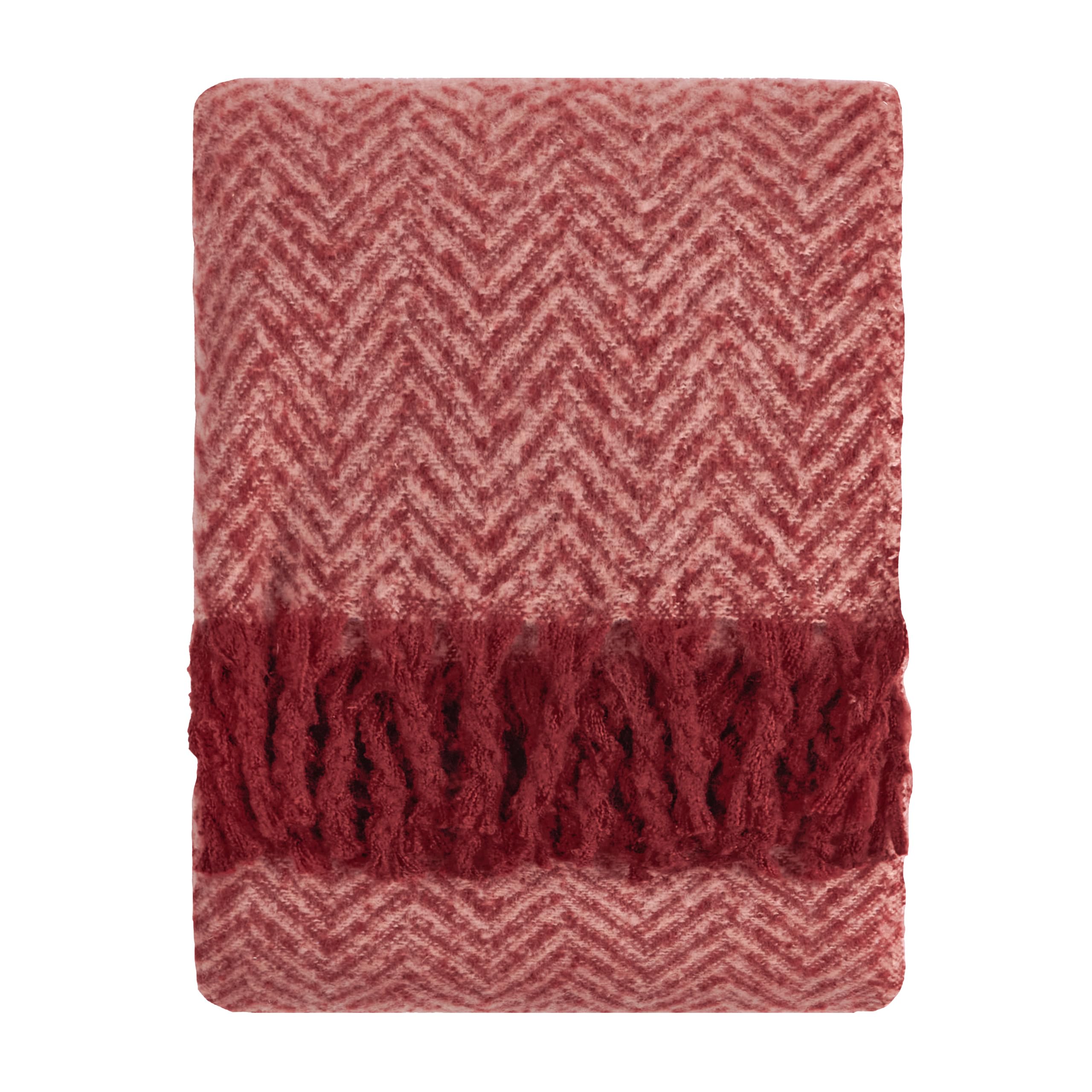 furn. Tweedie Throw (Pink/Burgundy - 130x180cm)