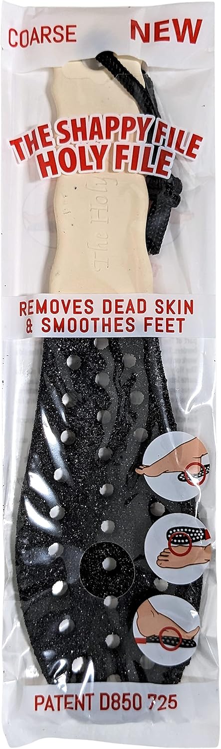 Holy Coarse Foot File (White), Callus Remover, Double Sided, Wet or Dry