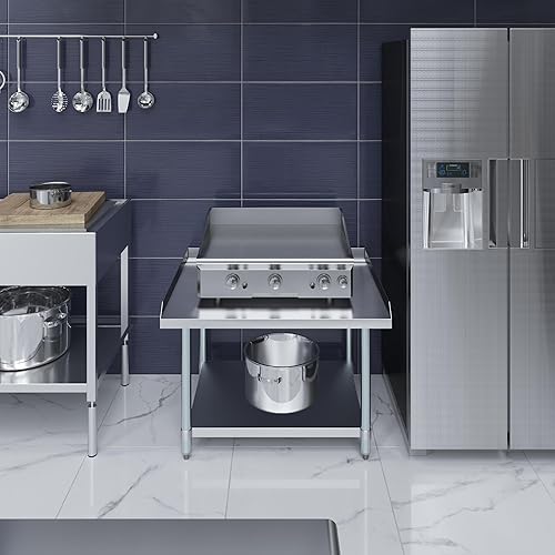Miniatura 7 de AmGood Soporte para equipo de acero inoxidable de 30 x 36 pulgadas | Altura: 24 pulgadas | Mesa de parrilla comercial resistente