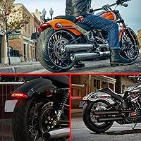 Vista 8 de Rich Choices Luz trasera de freno LED para motocicleta con guardabarros trasero cortado, placa de matrícula, luz trasera de parada, luz