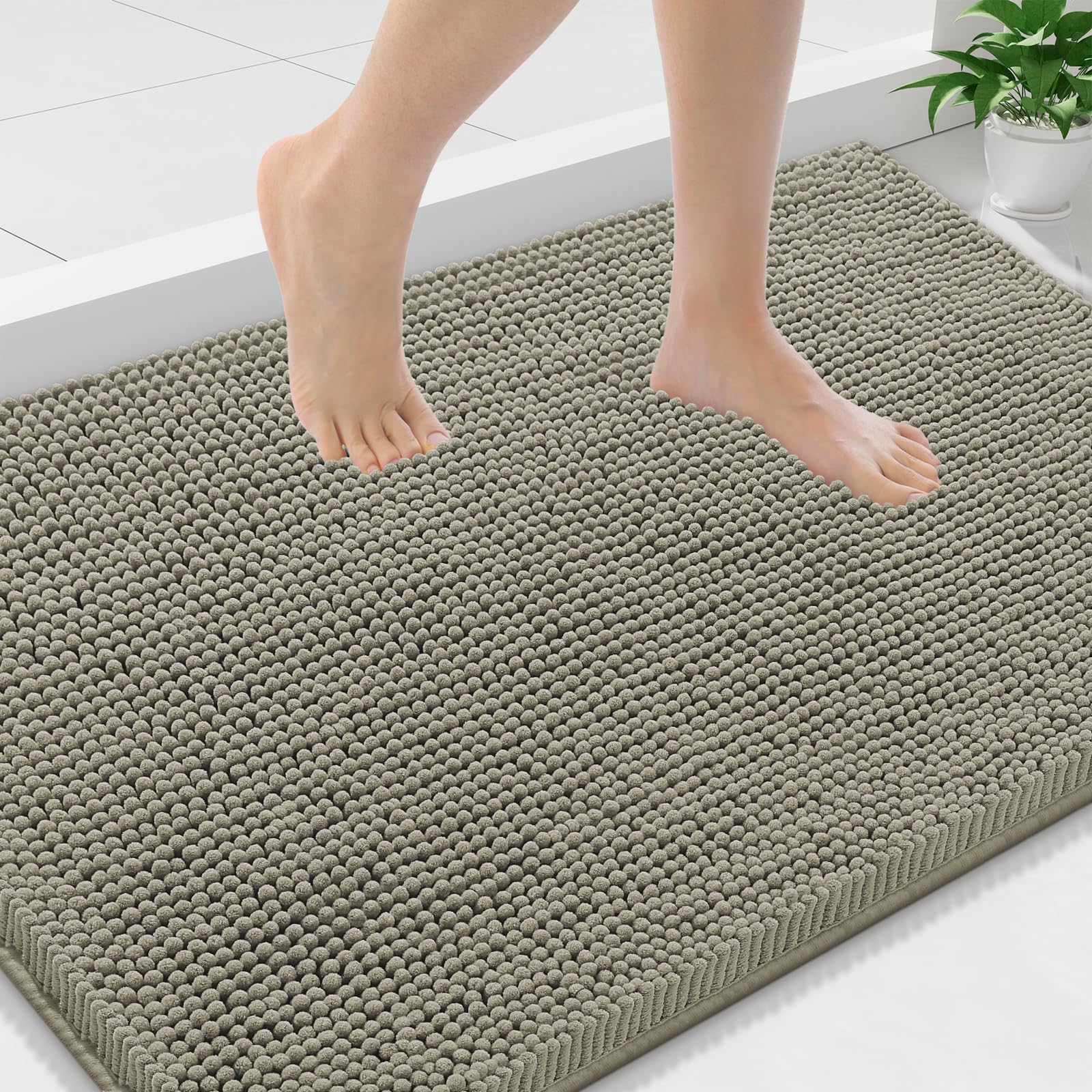 Smiry Bathroom Rugs 36X24, Luxury Chenille Extra Soft Absorbent Bath Mat
