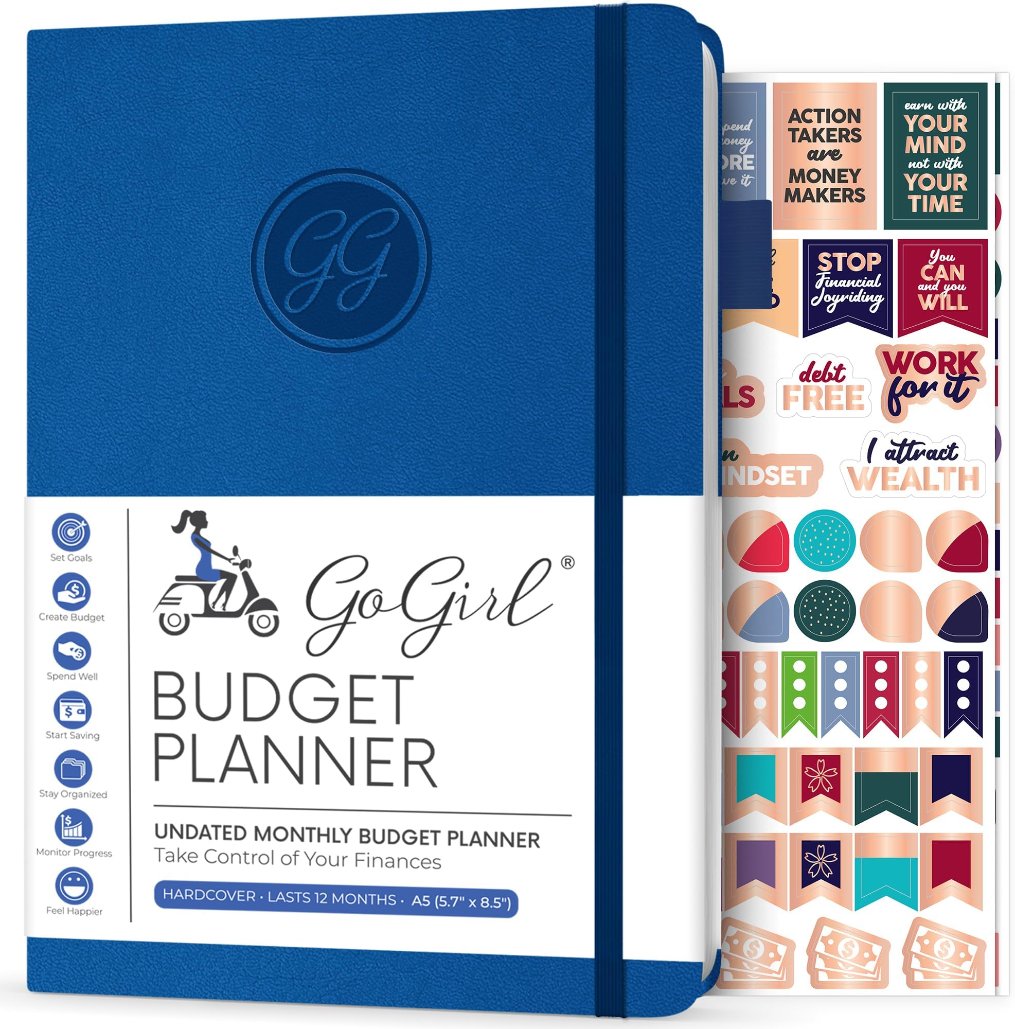 Budget Planner – Monthly Financial Planner Organizer Budget Book. Expense Tracker Notebook Journal to Control Money, A5 (Royal Blue)