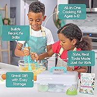Vista 3 de TOVLA JR. Kids Real Cooking Set Cooking Tools for Kids Ages 5–12 Montessori-Inspired Beginner Kitchen Kit with Visual Recipe Cookbook & Storage