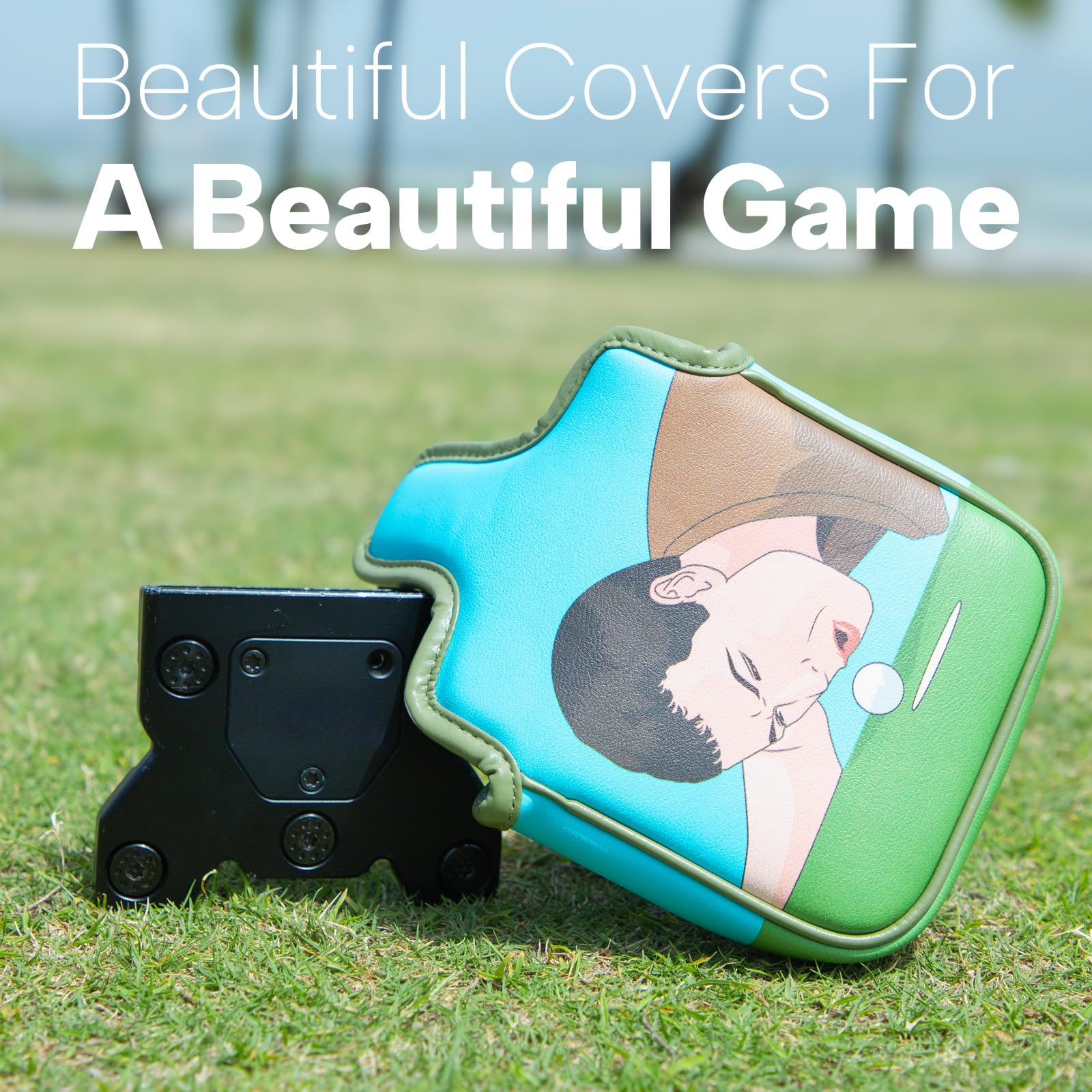Divertida funda de putter de golf con cierre magnético de cuero para todas las marcas
