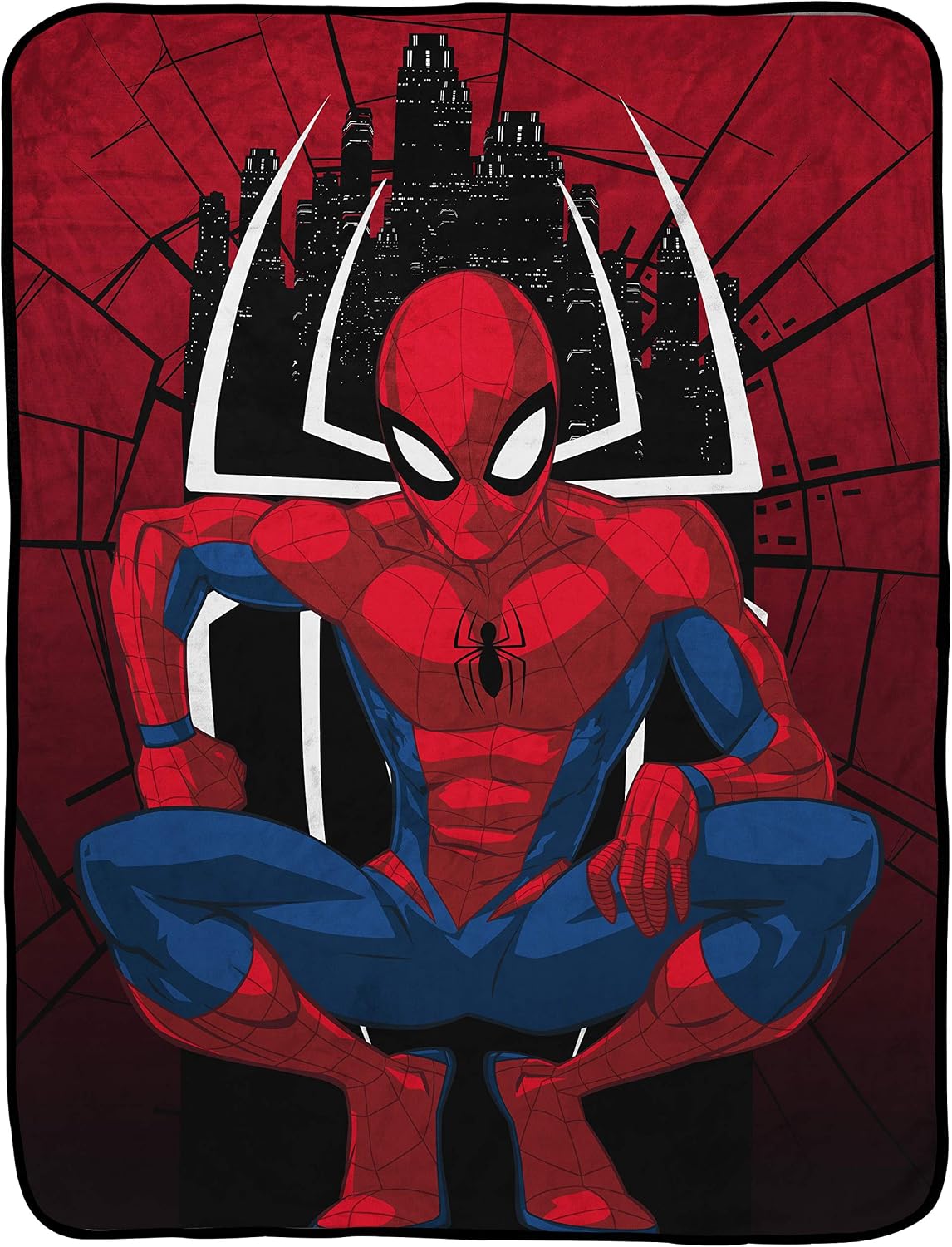 Marvel Spiderman Protect Raschel Throw Blanket - Measures 43.5 x 55 inches, Kids Bedding - Fade Resistant Super Soft - (Official Marvel Product)