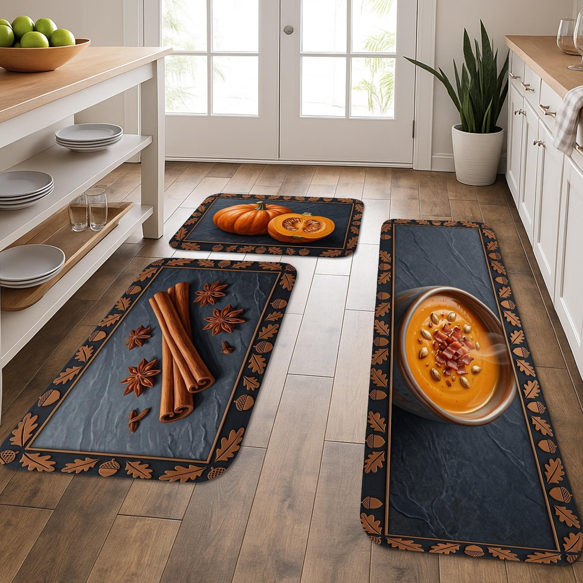 Tapis de cuisine rustique lavable lot de 3 pour un espace buanderie et entrée chaleureux