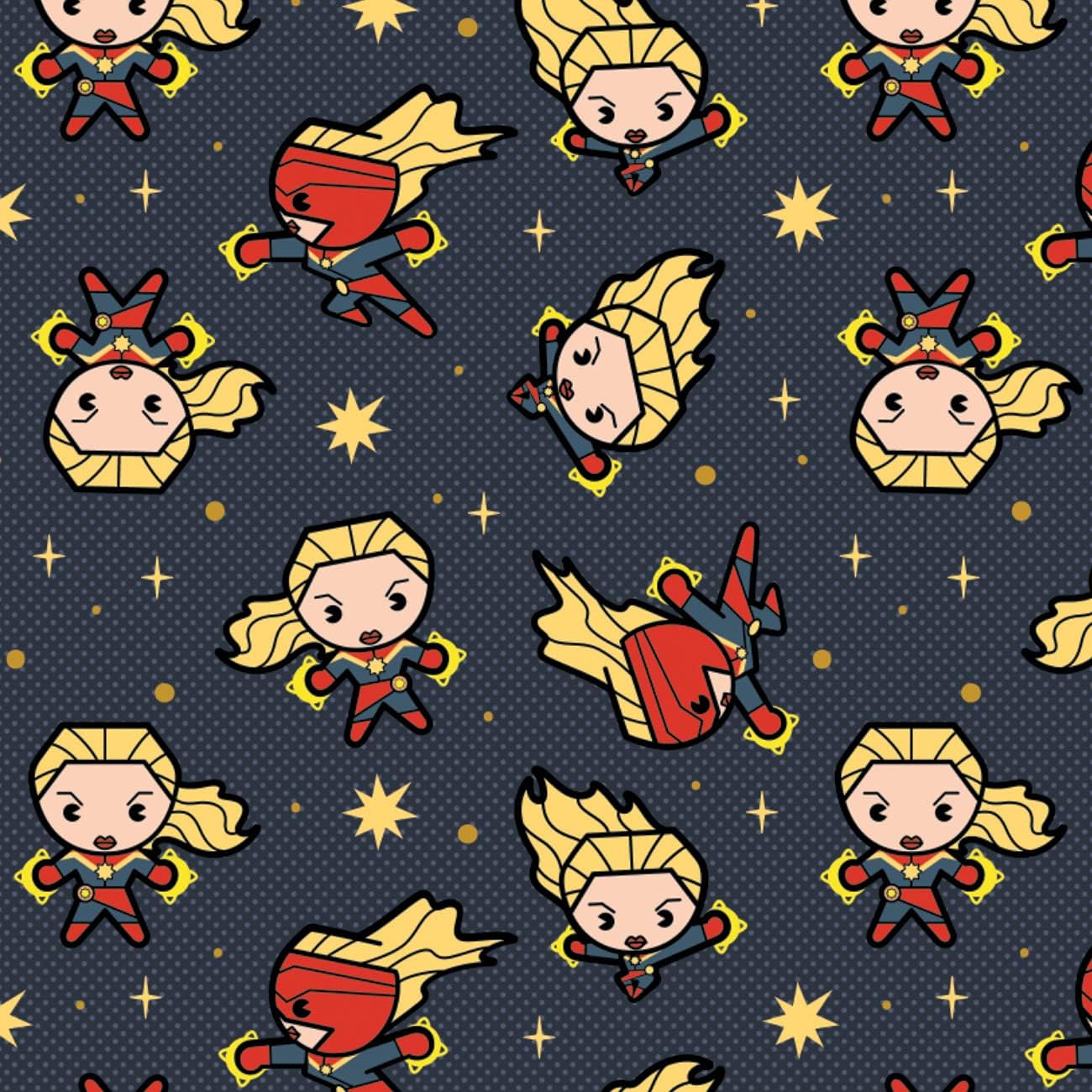 Quilting Cotton for Sewing x 2 Yards – Marvel - Captain Marvel - Color Slate Grey - 100% Cotton - Soft, Decorative Material - Pre-Cut 44-45 Inches Wide by Camelot Fabrics