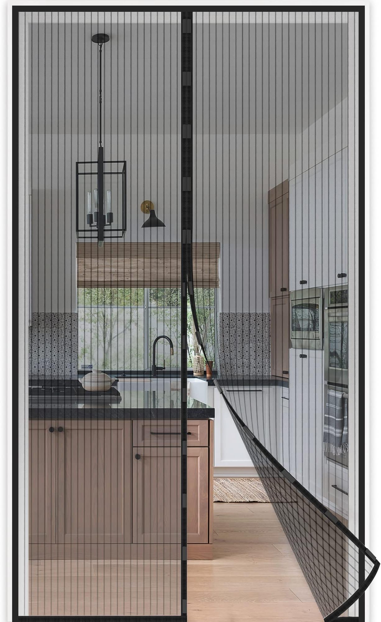 jarolift Magnetic Insect Screen Curtain 140 x 250 cm Black, Cut to Size (in Height und Width)