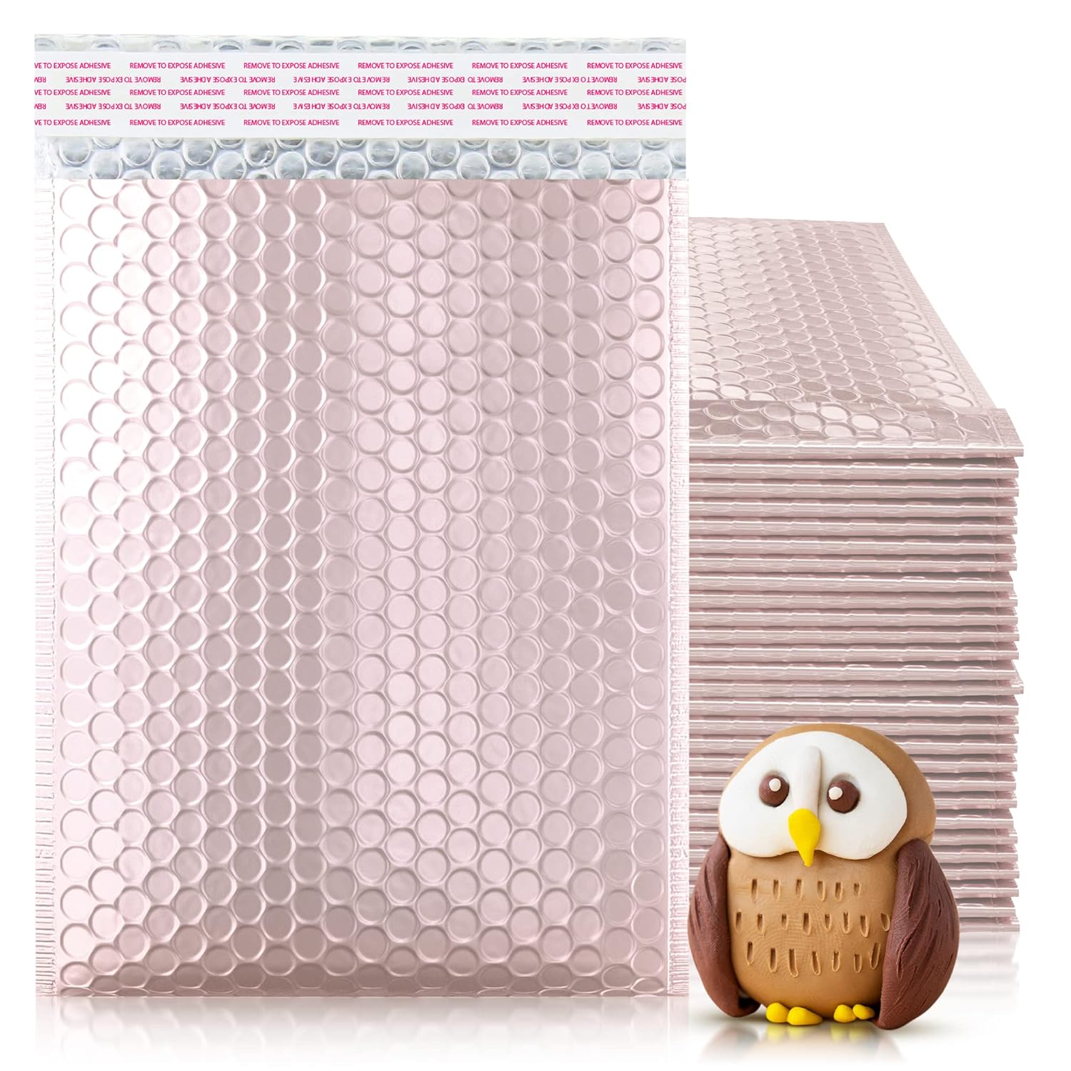 ABC 25 Pack Rose Gold Bubble mailers 6.5 x 9. Metallic padded envelopes