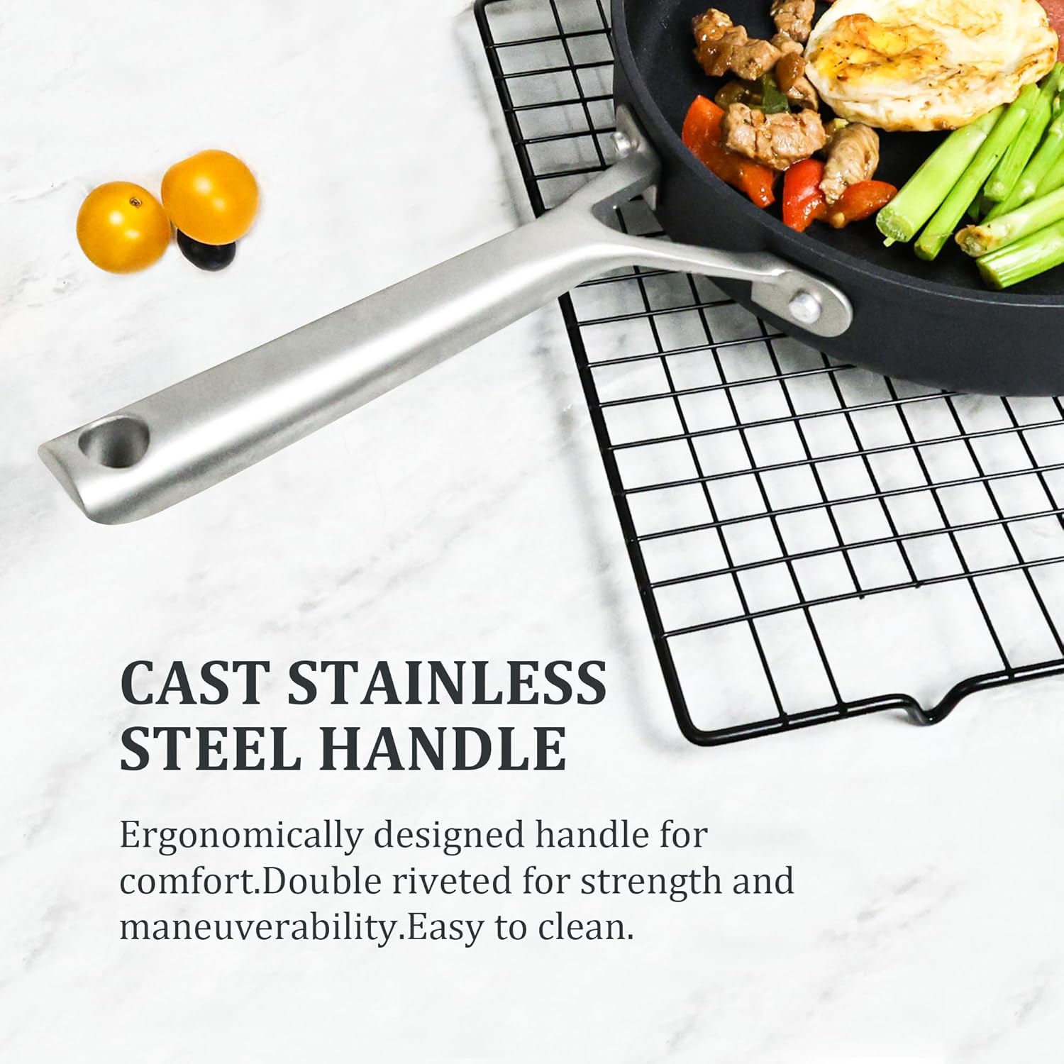 Nonstick Skillet with Stainless Steel Handle
