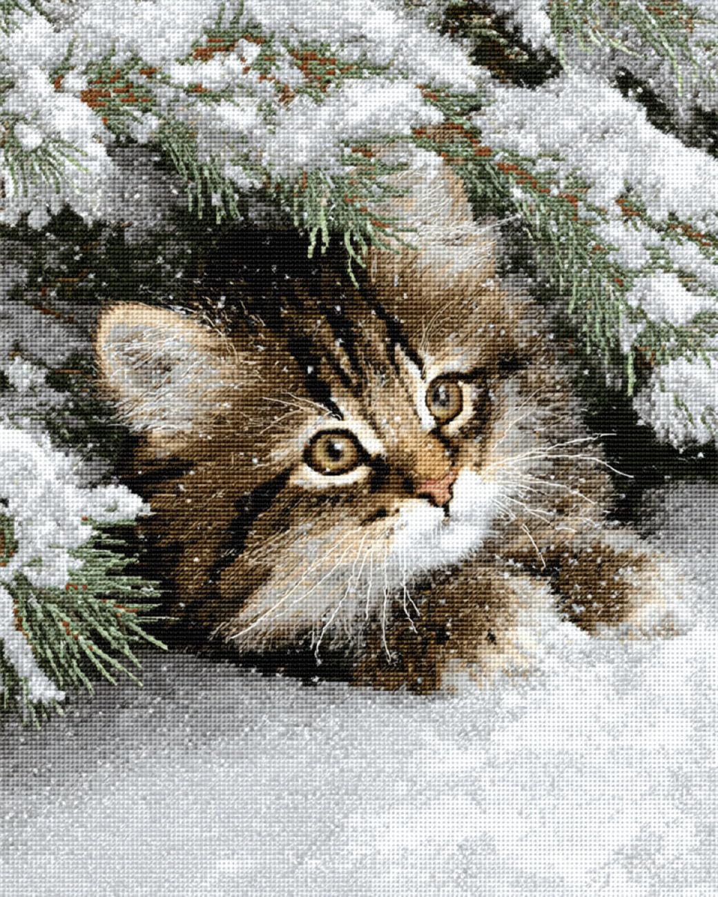 RKFLGEW DIY Embroidery Set Cat Portrait 50x70cm