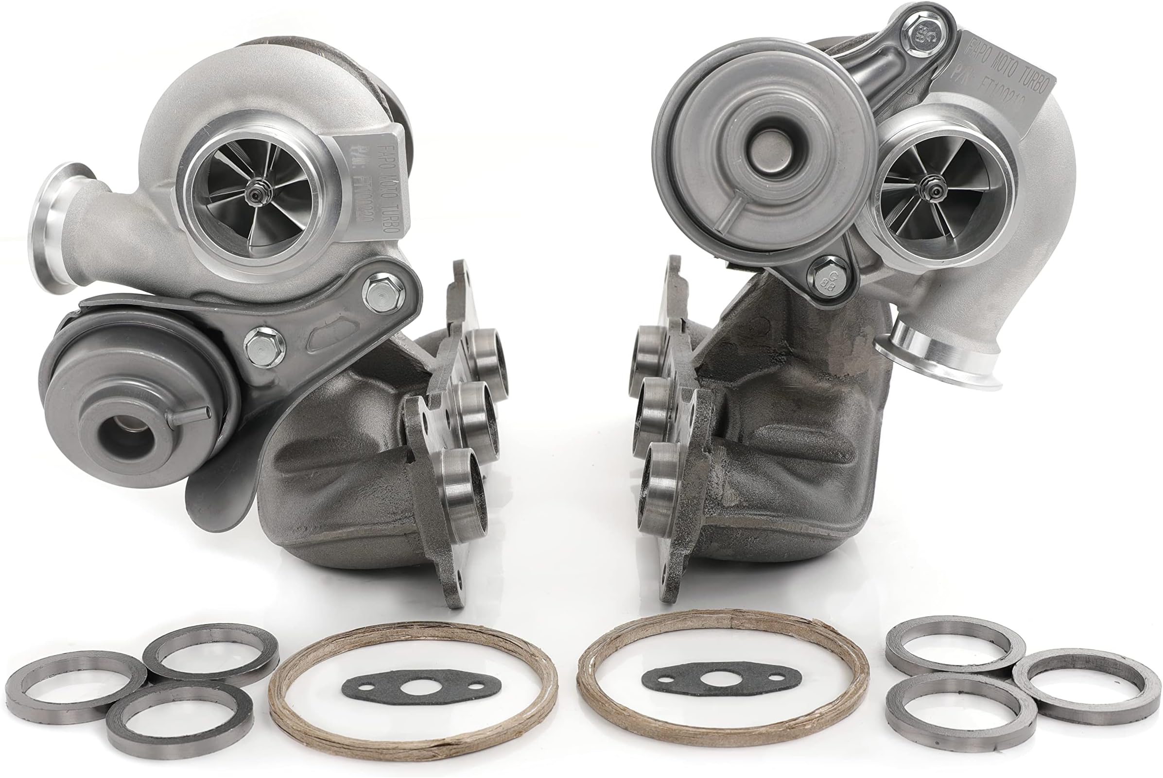 FAPO MOTO 700HP Twin Turbos TD04 17T compatible with BMW N54 335xi 335i 335is E90 E92 E93 2007-2010 3.0L Upgrade Billet