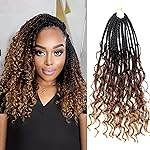 Goddess Box Braids Crochet Hair With Curly Ends 14 Inch Bohomian Box Braids Crochet Braids 1 Packs 3X Crochet Braids Synthetic Braiding Hair Extension for Black Women (14 Inch (Pack of 1), 1B-33-30)