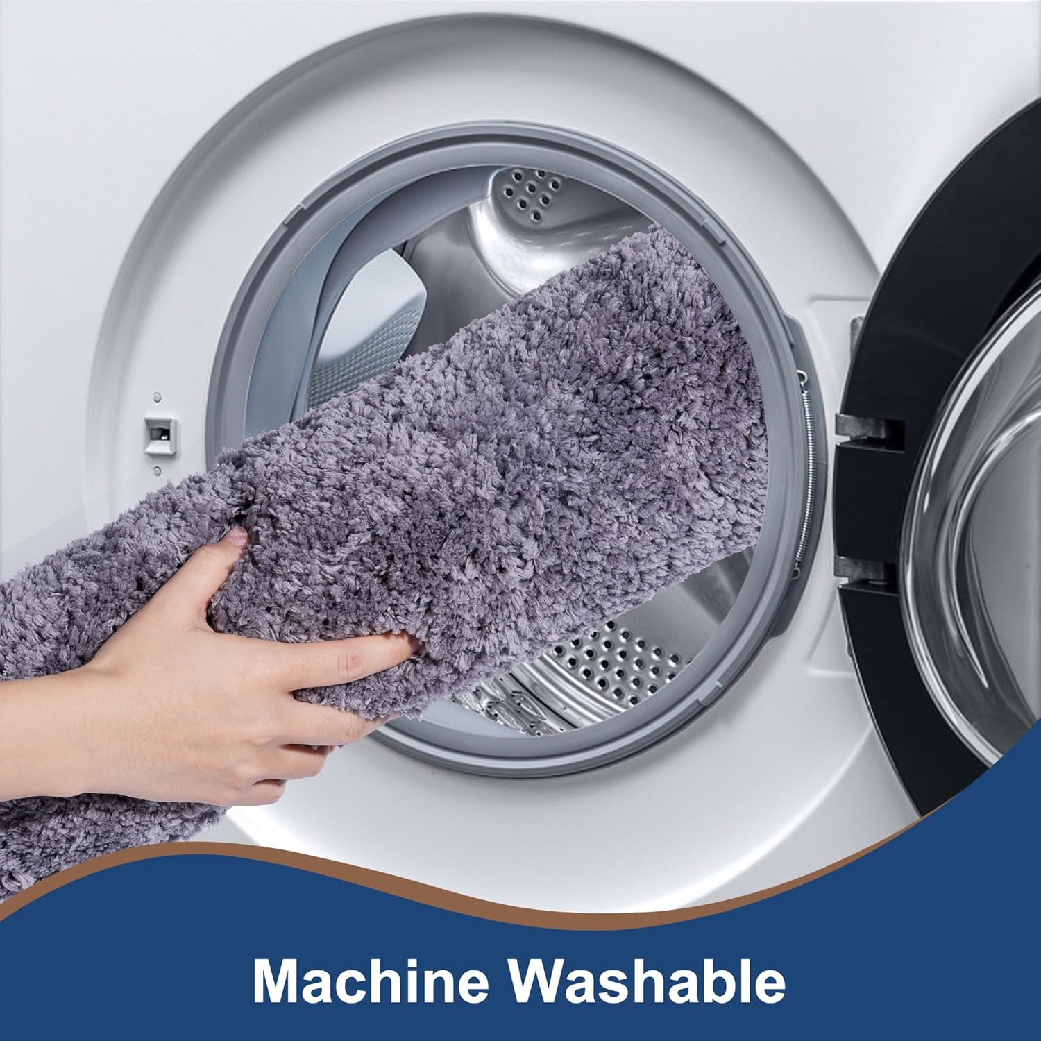 3 Pieces Luxury Bathroom Rug Set with U-Shaped Toilet Rug, Non-Slip Rubber Bottom, Thick Microfiber Fluffy Plush, Water absorption, Quick Dry, Ultra Soft, Bath Mats for Bathroom, Tub(Dark Grey)