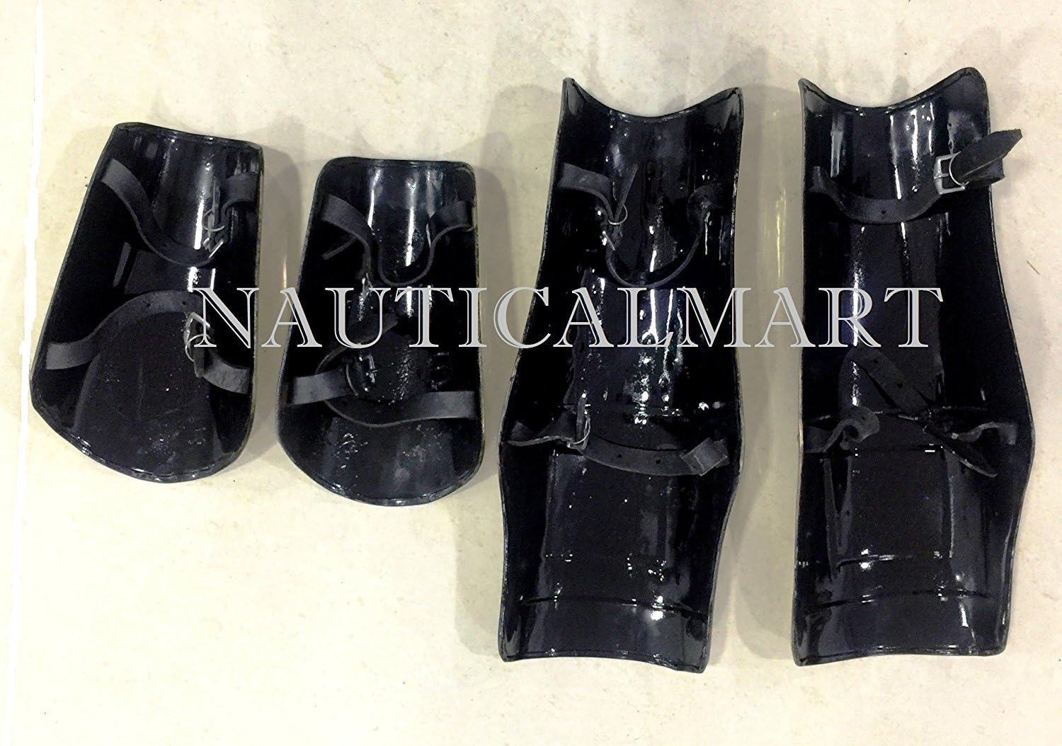 NauticalMart Greek Muscle Brass Greaves/Leg Guard and Bracer/Arm Guard Custom Size Wearable Costume