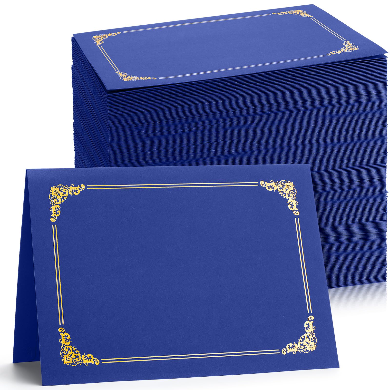 Fainne 80 Pieces Certificate Holders Diploma Holders Document Holder Certificate Covers Certificate Folders with Gold Foil Border for Letter Size 8.5