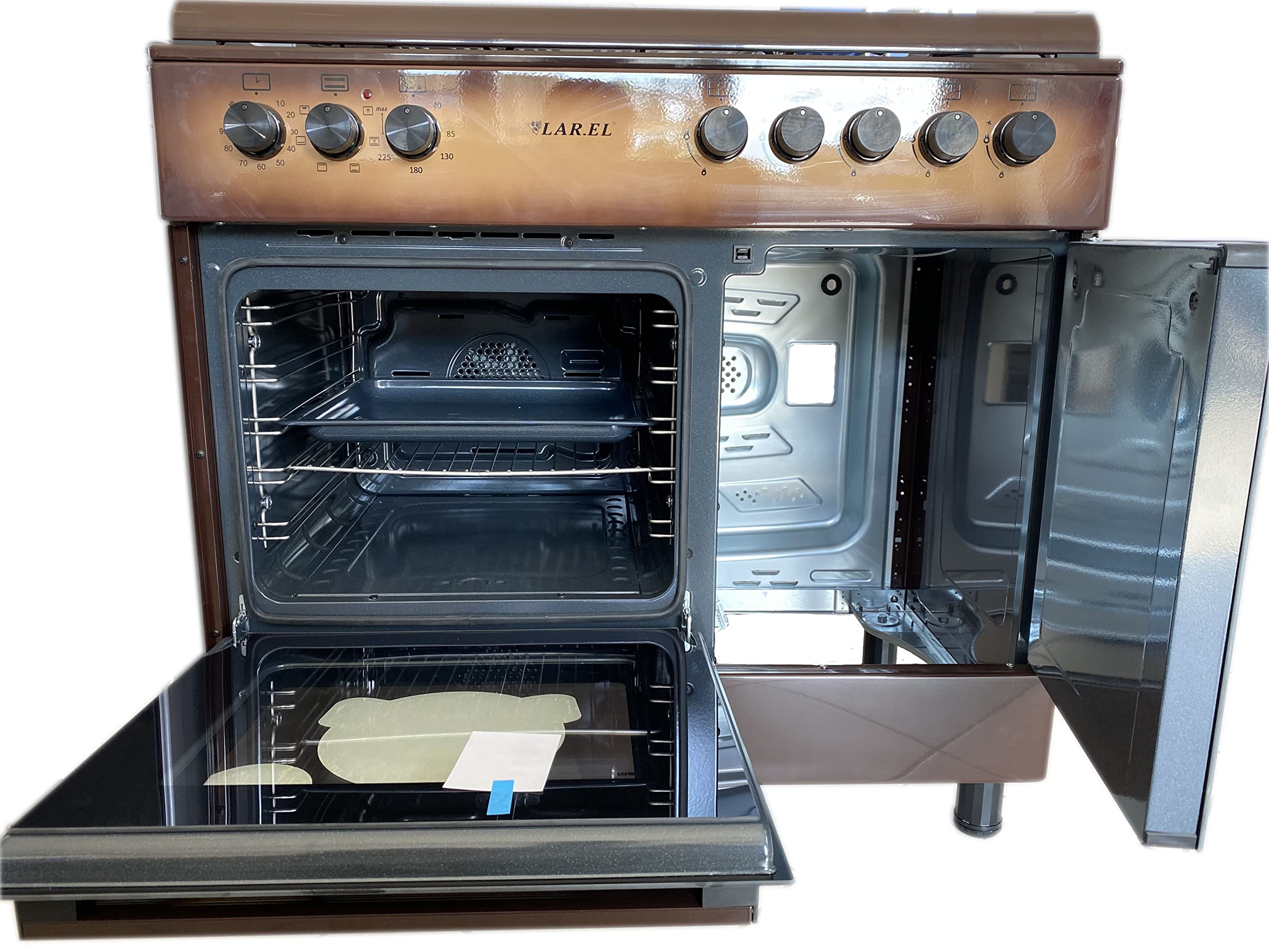 Cucina da 90x60 MARRONE Lar.El forno ELETTRICO con vano porta bombola 5 fuochi acc. elettrica