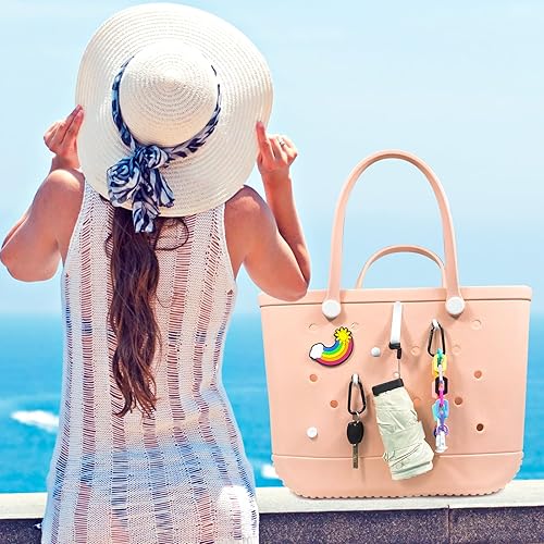 Miniatura 4 de Juego de 4 ganchos compatibles con bolsa Bogg, mosquetón con inserción para llavero, compatible con bolsas de playa pequeñas y grandes