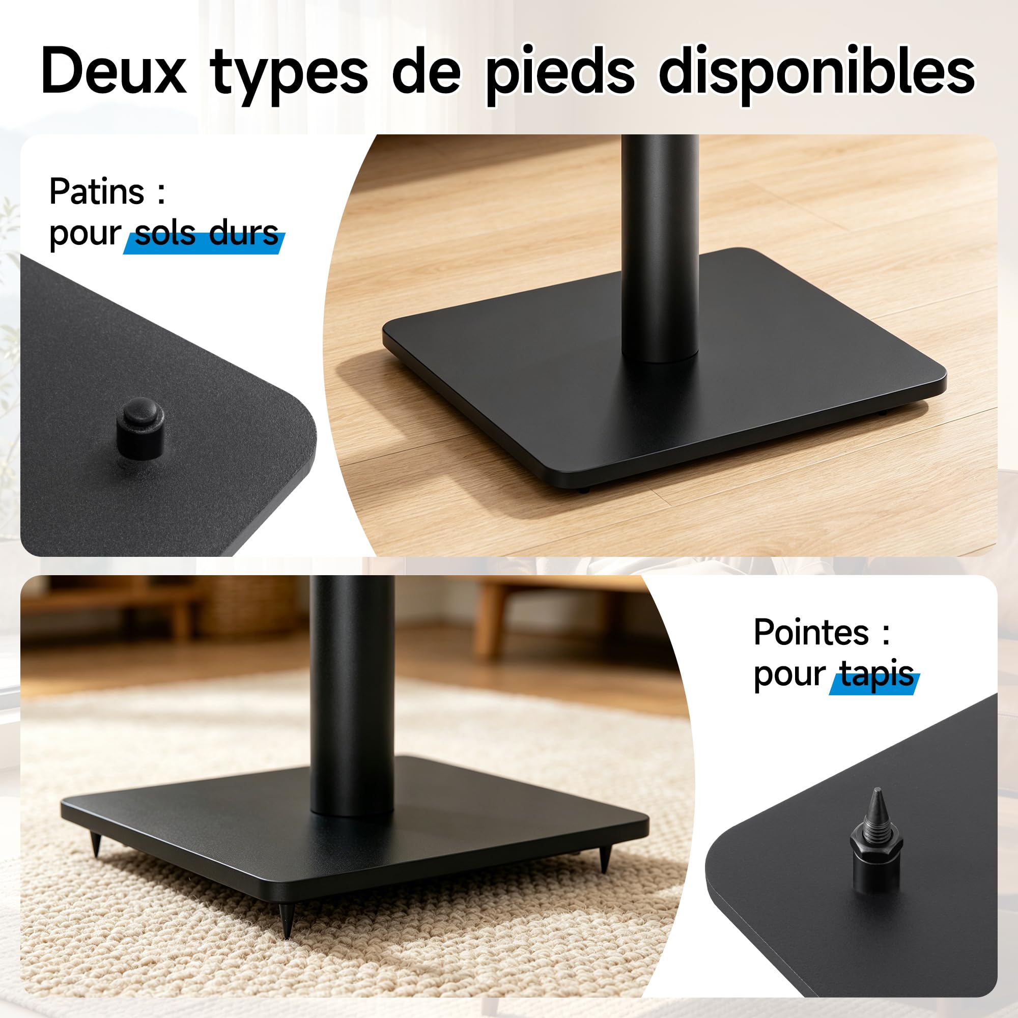 OUUTMEE Lot de 2 Supports d'Enceinte en 2 Parties, Jusqu'à 10KG