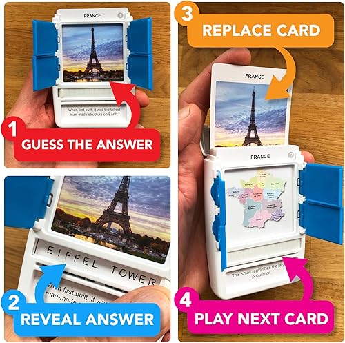 Miniatura 6 de 100 PICS France - Juego de cartas infantil de Francia, juegos de viaje divertidos y familiares, recursos de aprendizaje, tarjetas didácticas, para