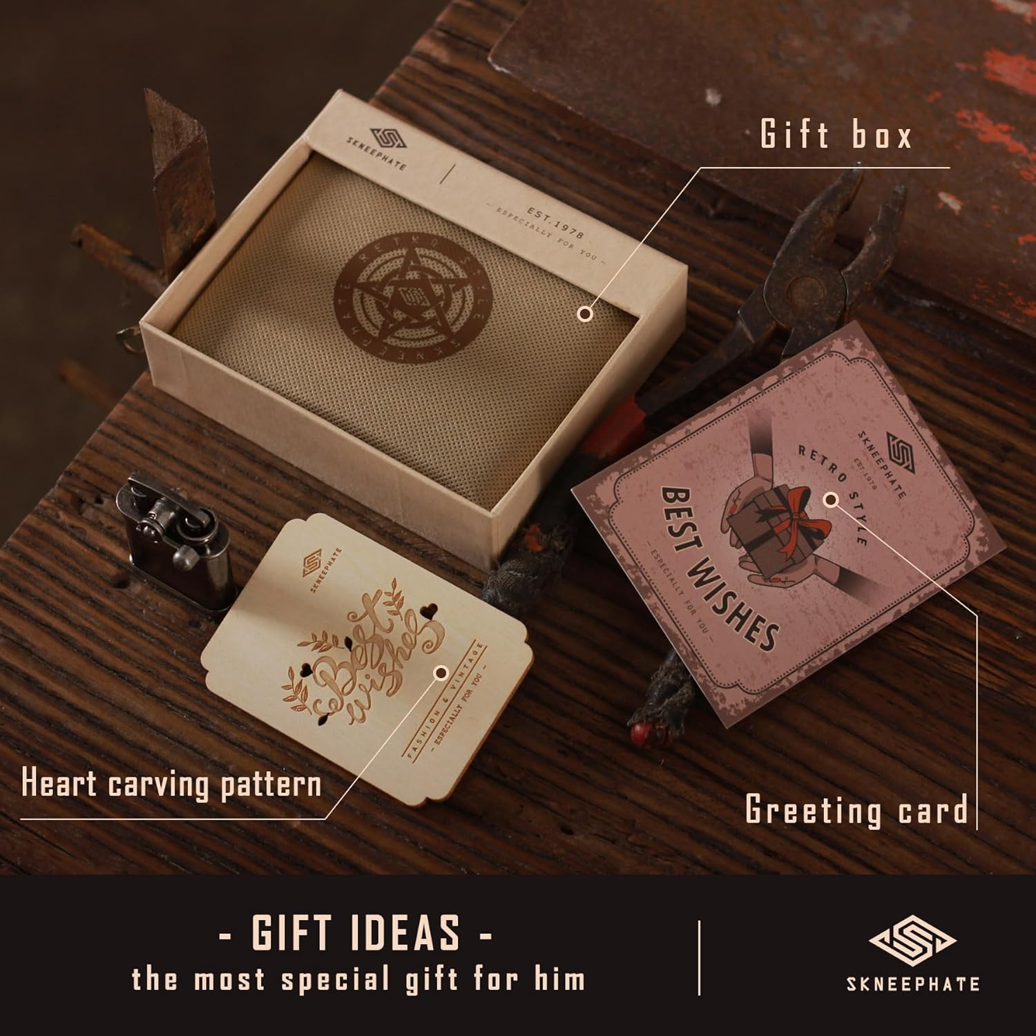 Gothic Mens Wallets Bifold Grim Reaper Soft Genuine Leather Black Wallet For Men,Rfid Blocking,Gifts for Husband - Image 6