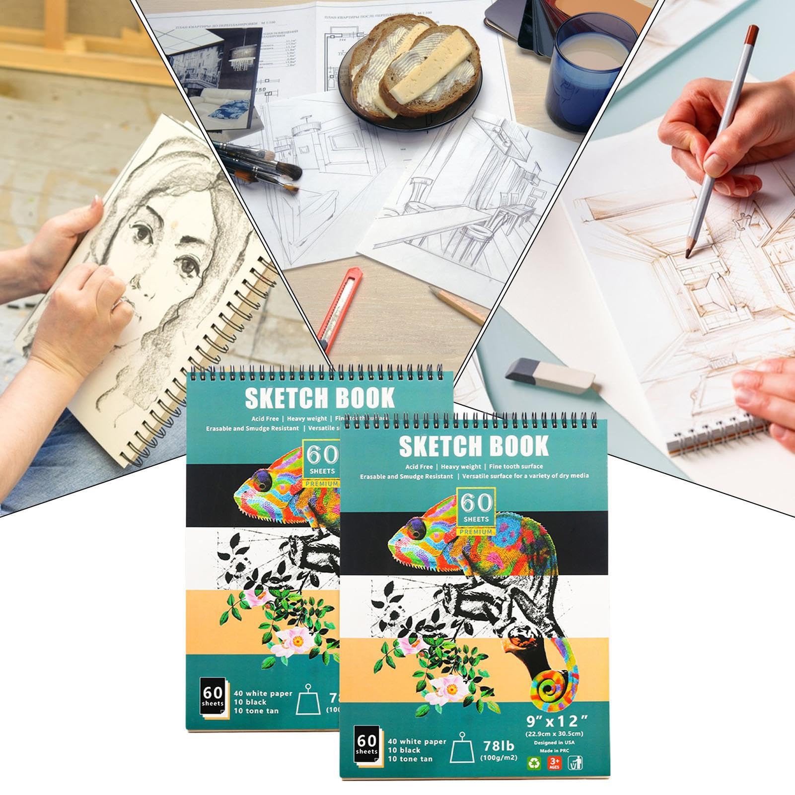 Carnet de croquis pour dessin, carnet de croquis Carnets de croquis