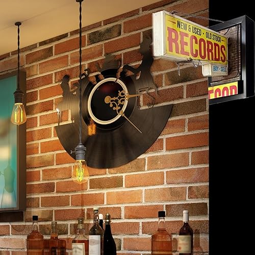 Miniatura 3 de Record Store - Lámpara de pared retro, regalo para coleccionista de discos, estética retro para habitación, lámpara de pared de vinilo hecha a mano,