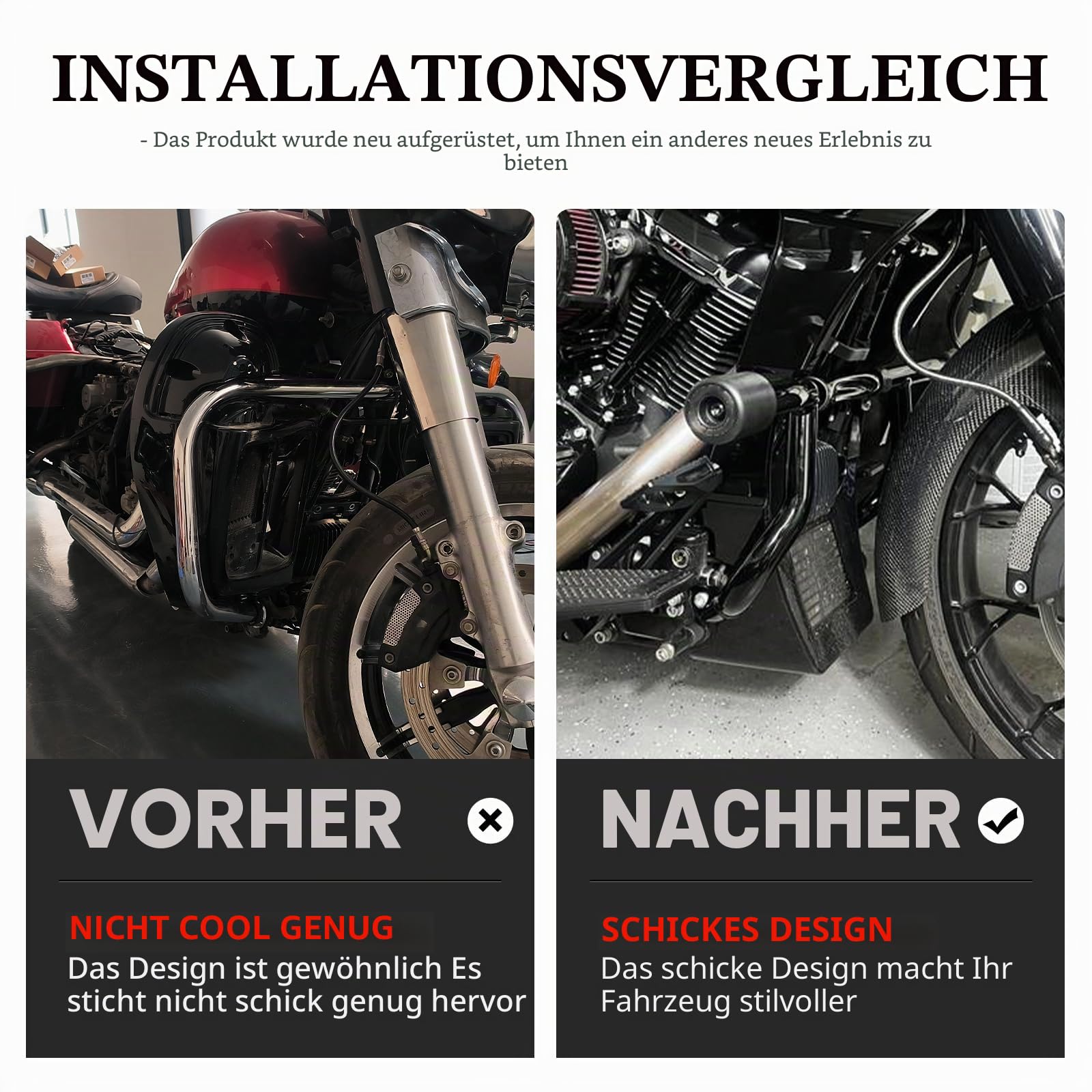 Motorrad-Motorschutz, Autobahn-Sturzbügel, passend für Harley Touring Electra Glide FLHT Street Glide FLHX Road Glide FLTRX Road King FLHR ab 2014