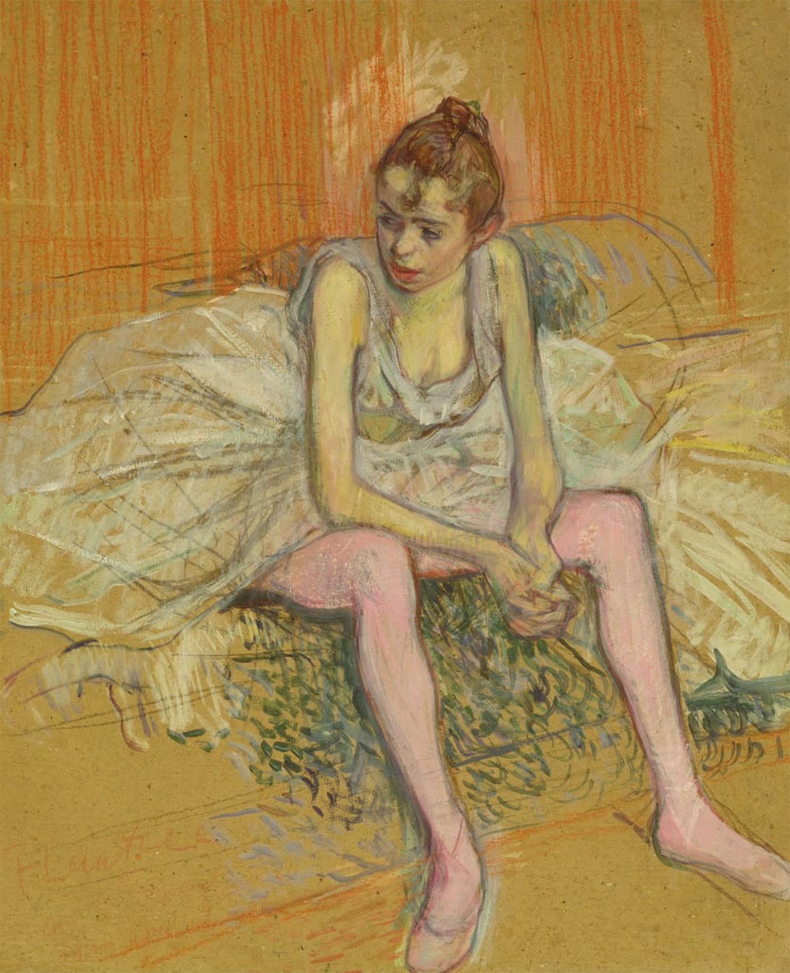 POSTERIIk Vintage Print Pop Art Landscape Artwork Dancer with Pink Stockings by Henri De Toulouse Lautrec Art Prints for Office Home Decor 60x90cm