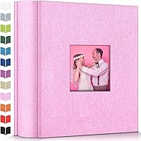 Vista 30 de Álbum de fotos Artfeel 4x6 con 600 bolsillos, álbumes de fotos deslizables, libro de memorias con cubierta de lino y ventana frontal, libro de fotos