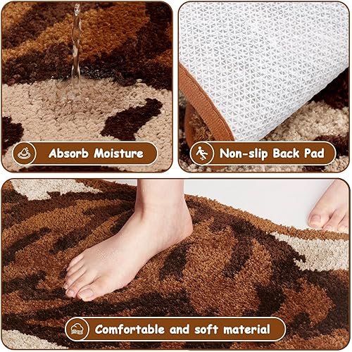 Miniatura 3 de Percozzi Highland - Alfombra de baño con diseño de vaca escocesa, de cuernos largos y esponjosos, para ducha, suave, estética, para dormitorio, casa