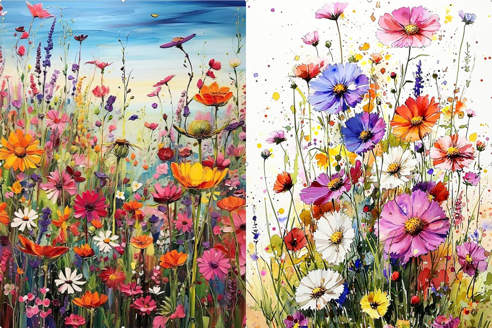 Tabeskly 2 Pack Wild Inflorescence Flower 5d Diamond Painting Kits for Adults Brid Kids Full Dimond Art Pictures Set